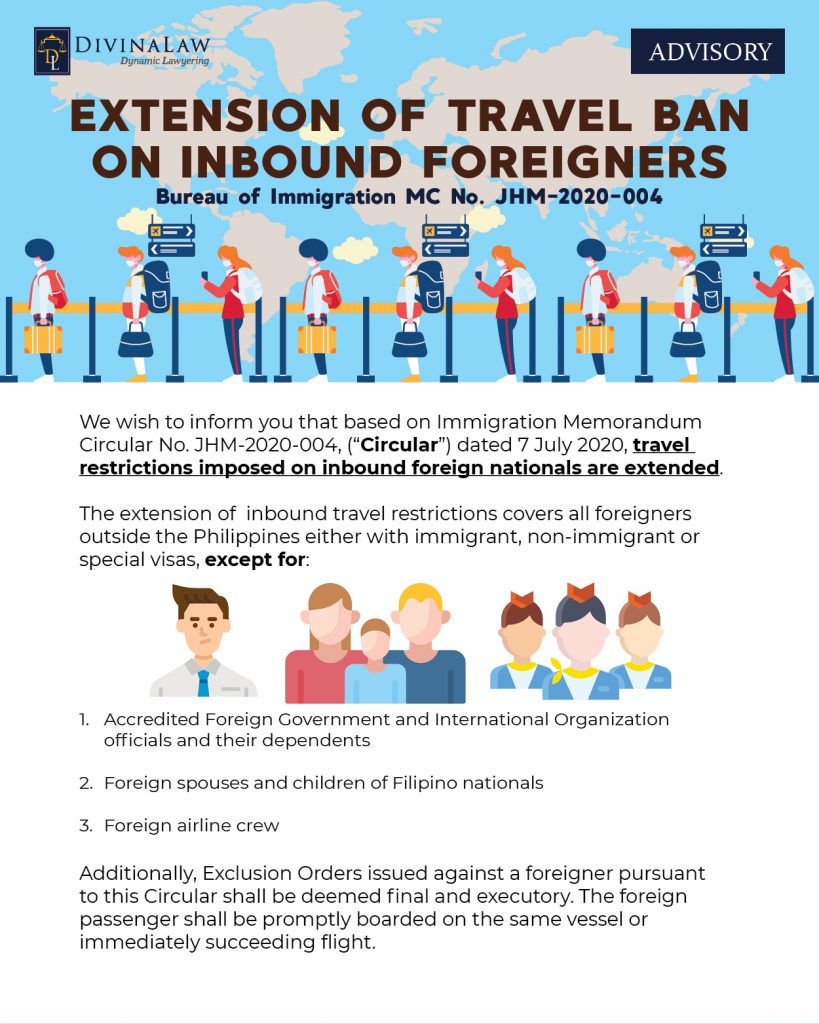 Extension of Travel Ban on Inbound Foreigners