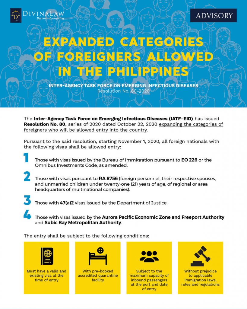 Expanded Categories of Foreigners Allowed in the Philippines