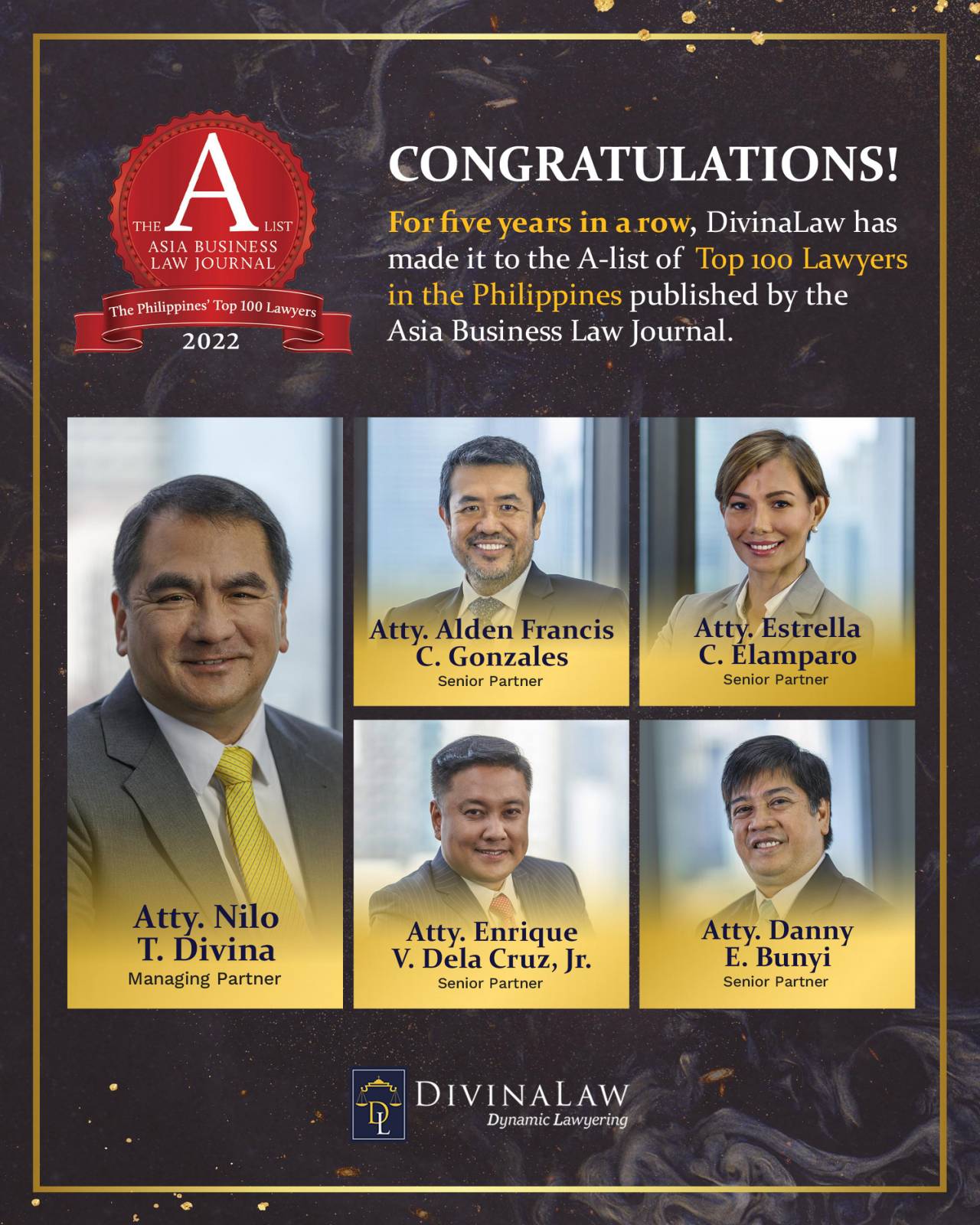 Top 100 for 5th consecutive year DivinaLaw