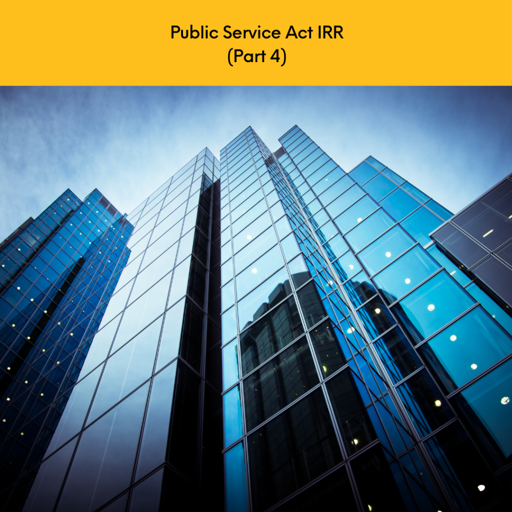 Implementing the amendments to the Public Service Act (4)