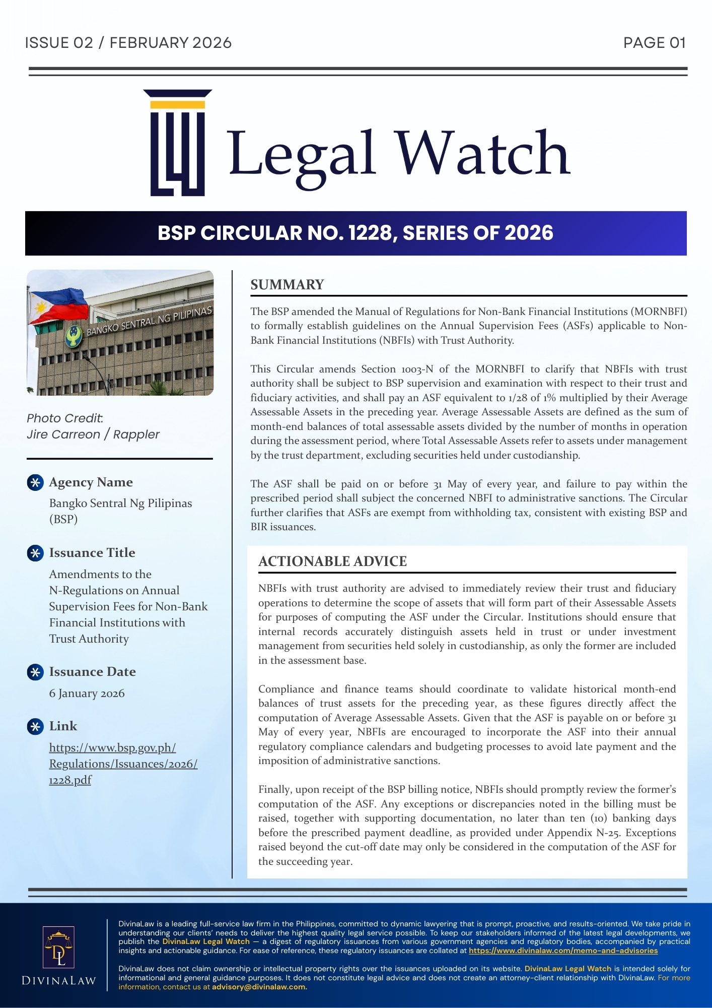 BSP Circular No. 1228, series of 2026 | DivinaLaw